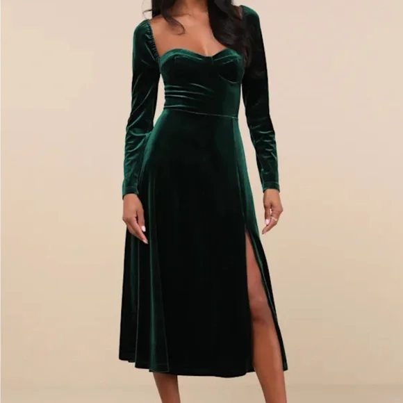 slim fit dress slacks CD Thalia Off Shoulder Velvet Emerald Green Gown – GlamEdge Dress & Gown main image 1